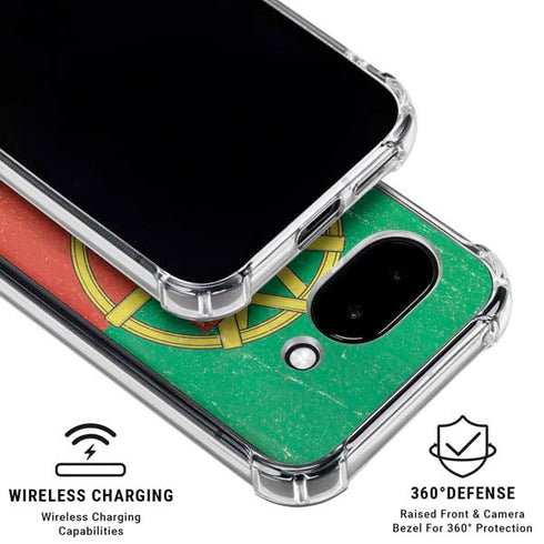 Portugal Flag Distressed Google Pixel 9a Clear Case
